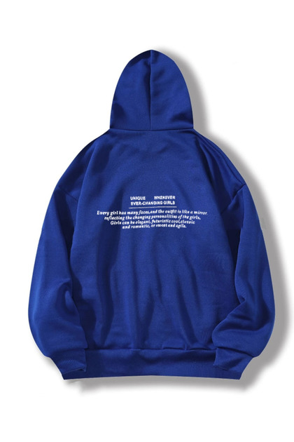Unisex Erkek/Kadın UNİQUE Renkli Özel Baskılı Pamuklu Oversize Kapüşonlu Sweatshirt