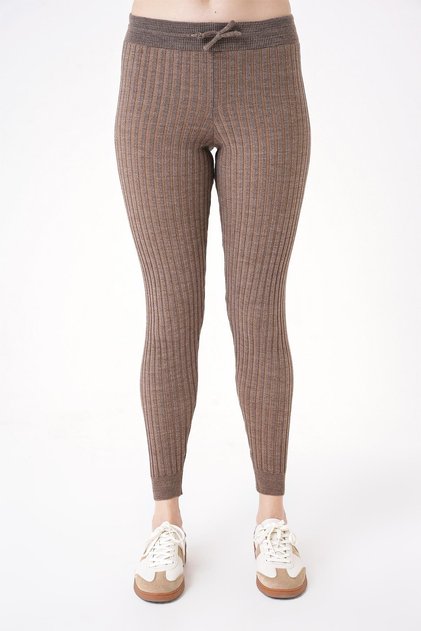 Women's Ribbed and Soft Knitwear Tights Brown 25W3018