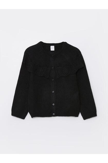 Lcw Kids Crew Neck Basic Girl's Cardigan (W4)