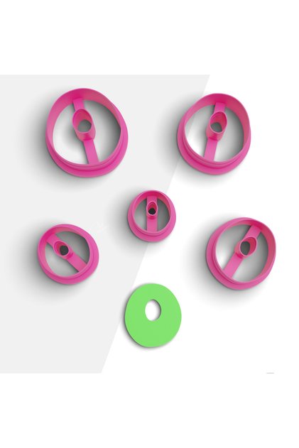 Organic Fat Donut Shaped Polymer Clay Mold, Jewelry Mold, Clay Cutter, 5 Sizes, No: 875