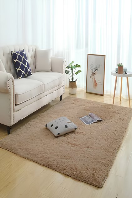 Pufyy Yumuşak Dokulu Tüylü Makinede Yıkanabilir Kaymaz Taban Peluş Halı