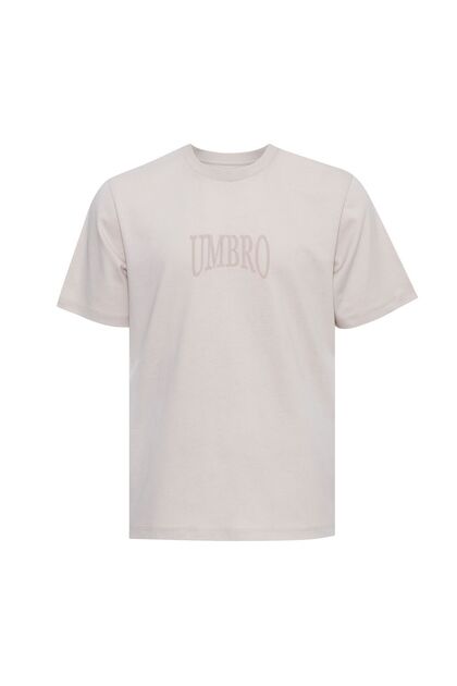 Erkek Taş Gri Oversize T-shirt Pamuklu Süprem Umbro Shot Tee FF-0151