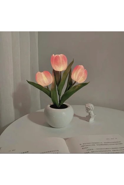 Pink LED Tulip Lamp Night Simulation Flower Atmosphere Desk Light Room Table Decoration Lamp Gift fo