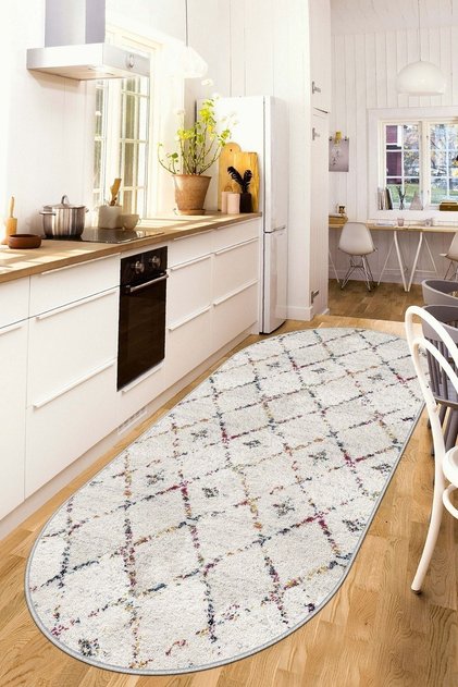 Digital Print Washable Non-Slip Sole Stain Resistant Oval Kitchen Rug Living Room Rug and Runner Rug