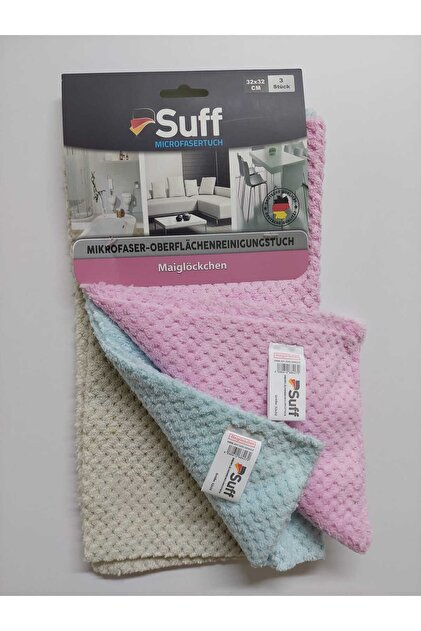Suff MÜGE - 3'LÜ MİKROFİBER YÜZEY TEMİZLEME BEZİ(32 X 32 CM