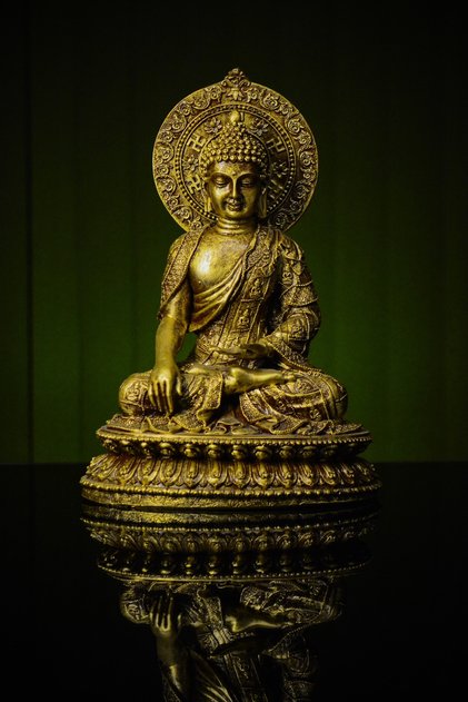 Özel Tasarım Sidarta Gothama -Buda- Buddha Altın Heykel Biblo