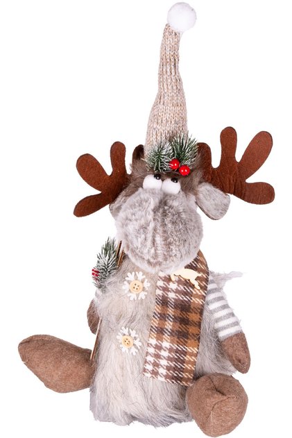 Christmas Ornament, Sitting Deer, Illuminated, Musical, Animated - 41X18X13 cm