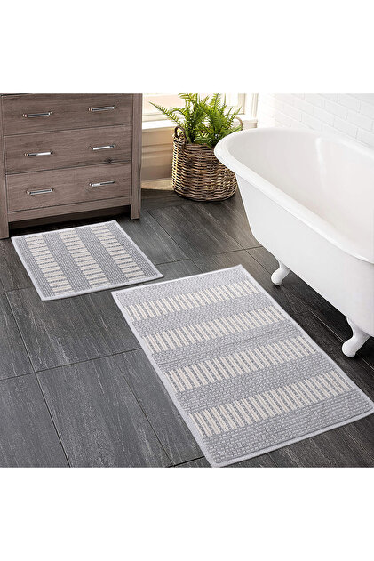2-Piece Terry Cloth Bath Set (BATHROOM TEXTILES/MODERN/NATURAL/SIMPLE/STYLISH NON-SLIP BOTTOM)