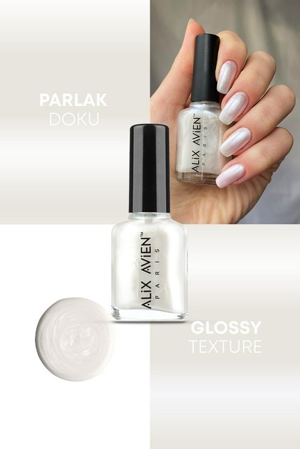 Sedefli Beyaz Oje 28 - Yüksek Pigmentli Uzun Süreli Kalıcılık Hızlı Kuruma - Nail Lacquer 28