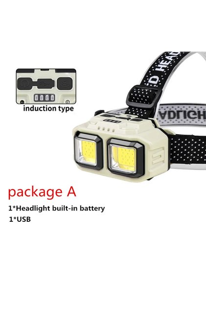 025TD-816S Powerful COB Headlamp Torch USB Rechargeable Flashlight Headlight Waterproof Head Light C