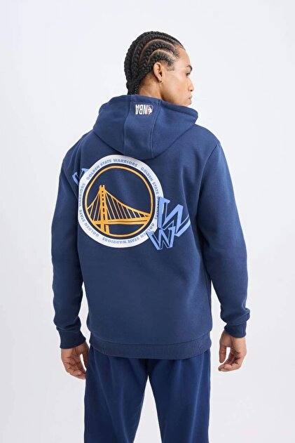Defacto A7216 Fit Nba Golden State Warriors Standart Fit Kapüşonlu