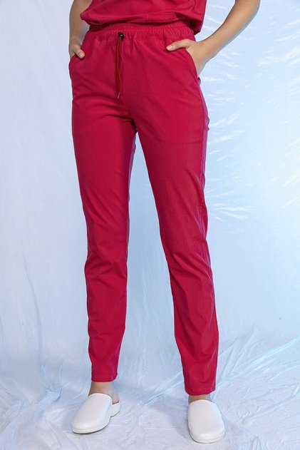 Lycra Nurse Uniform Single Bottom Pomegranate Flower