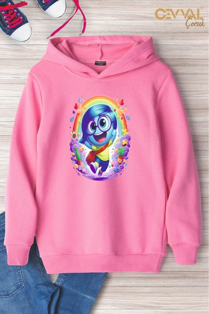 PULOVER DE COPII OVERSIZE IMPRIMAT CU GLUGĂ