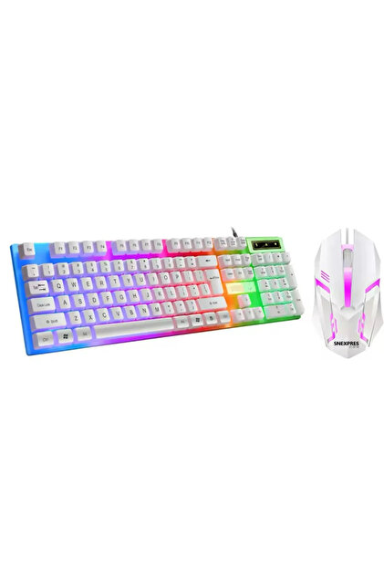 SNEXPRES Profesyonel Oyuncu Klavye Mouse Set Işıklı Rgb