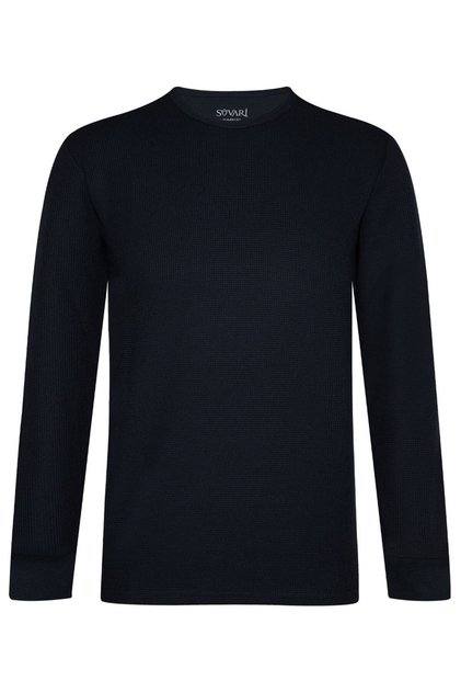 Süvari O Yaka Waffle Desenli Lacivert Sweatshirt