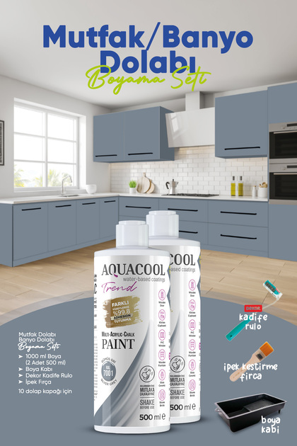Aquacool Trend Mutfak Dolabı Boyama Seti / Banyo Dolabı Boyama
