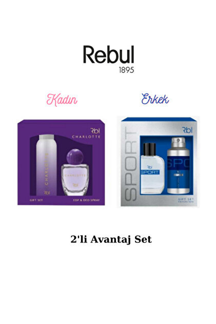 Rebul Rbl Charlotte Edp 50 Ml, Sport Edt 50 ml, Deodorant Sprey