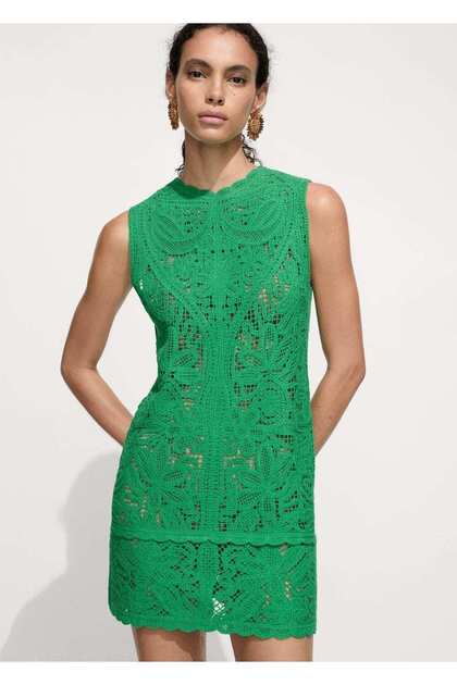 slim fit dress slacks Mac Duggal Sleeveless Embroidered Lace A-Line Midi Dress
