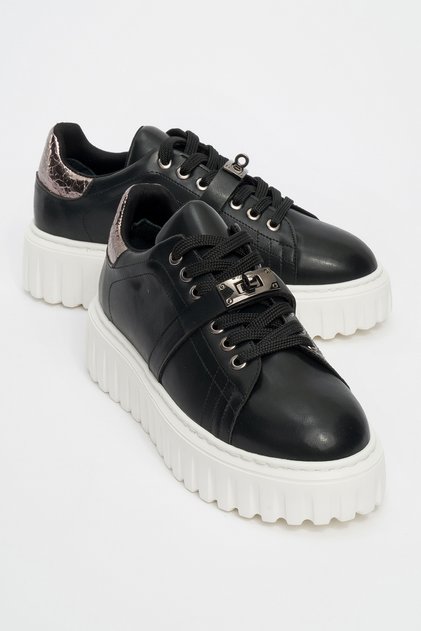 Andro Black Platinum Thick Sole Women's Sports Shoes