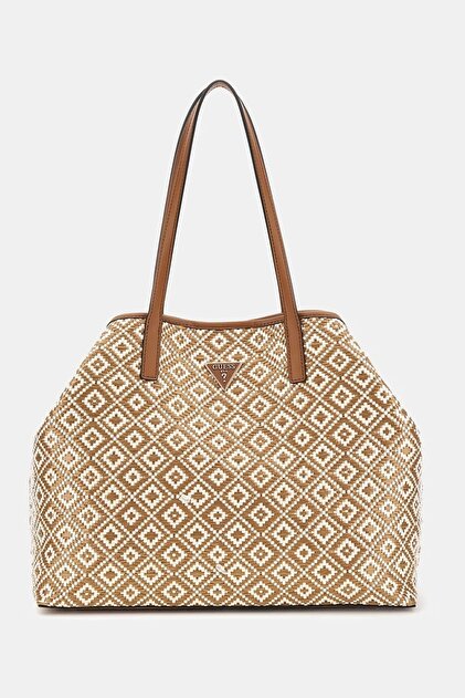 GUESS Vikky Large Tote - Borsa Shopper Marrone Con Pochette Asportabile E Manico A Tracolla