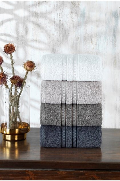 Neşe Home Sofia 4-Piece Hand & Face Towel Set 50X90 – 100% Cotton, Soft and Absorbent