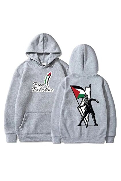 سويت شيرت فلسطين مطبوع للجنسين مقاس كبير
