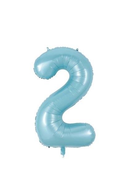 34 inch 2 Light Blue Color Number Foil Balloon