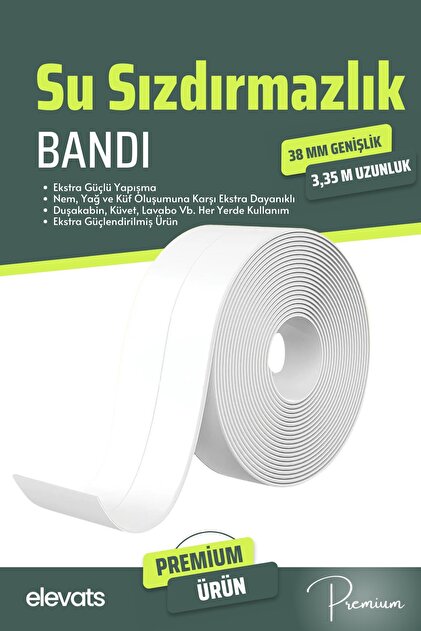 Elevats Premium Su Sızdırmazlık Bandı Beyaz - Kenar Sızdırmalık