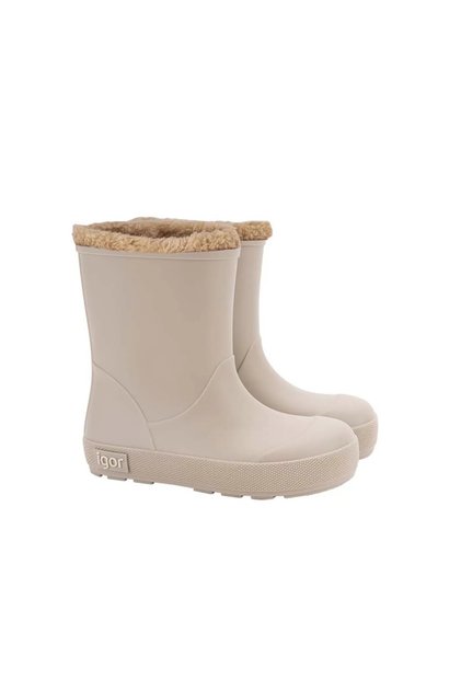 Igor Yogi Borreguito Unisex Kids Beige Fur Rain Boots
