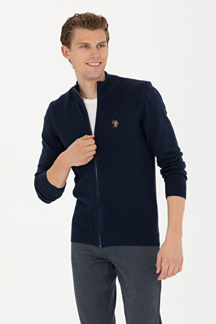 Men's Navy Blue Basic Knitwear Cardigan 50272132-Vr033