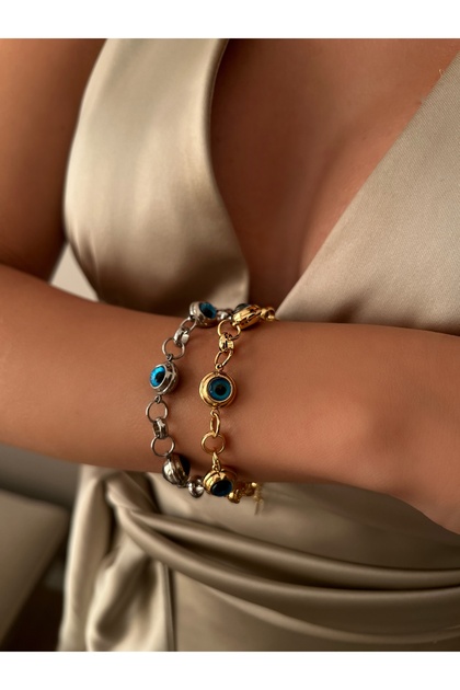 Steel Bracelet Non-Tarnish Antiallergic Silver Color Single Piece Figured (2 Years Importor Warranty)