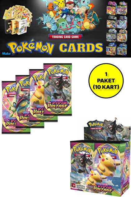 TOYFEST Lisanssız Pokemon Oyun Kartı Tcg Sword&shield Vivid