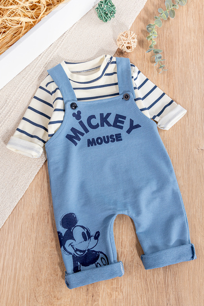 Babymod Figured 2-Piece Baby Boy Jumpsuit Salopet Set- Trendyol