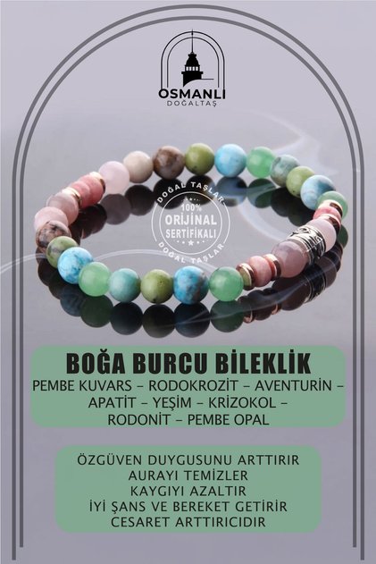 Certified Taurus Natural Stone Bracelet B017