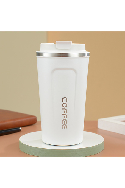 Coffee Thermos Steel, White, 18X9