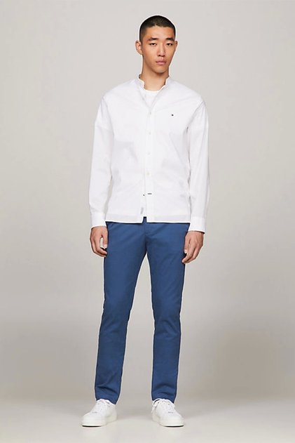 Chino Bleecker 1985 Pima Cotton Men's Blue Pants Mw0Mw26619Dbz