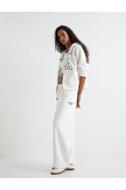 Loose Straight Leg Tie Waist Pocket Sweatpants