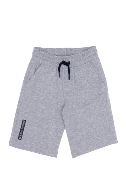 Gray Melange Knitted Children's Shorts - 50263439 -Vr086