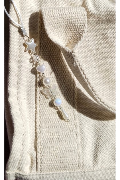 Soft White Phone & Bag Charm