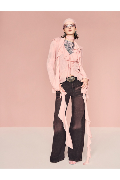 Extra Wide Leg Jeans High Waist Cotton Pocket - Bianca Jean