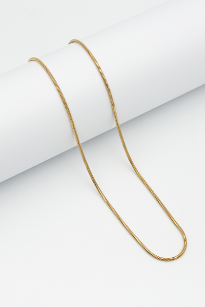 Round Snake Italian Chain Stainless Steel Necklace Gold Color - 2 mm