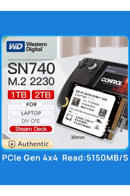 未使用 Western Digital sn740 1tb / 2230 ssd Western Digital PC SN740 1TB M.2 2230 NVMe Internal SSD (SDDPTQD