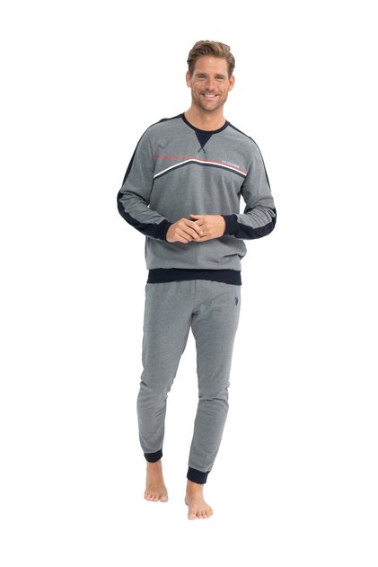 U.S. Polo Assn. Men's Elastic Leg Gray Detail Pajamas Set 2810Ic.A.1.St8.Ra8.Pl.1.U.3.S.02311Km