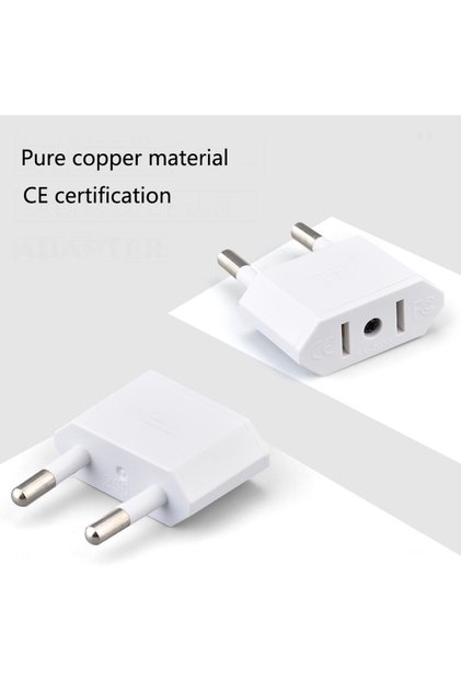 EU Plug White American China To EU Europe Travel Power Adapter 2 pin US To EU Plug Adapter