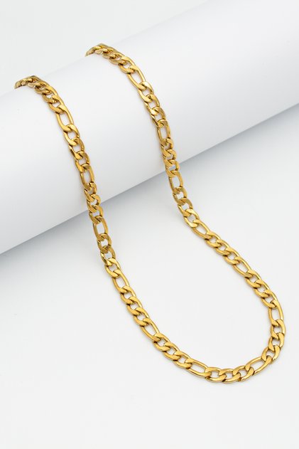 Figaro Model Stainless Steel Chain Necklace Gold Color - 5 mm