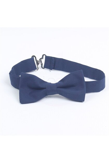 Unisex Standard Size Children's Bow Tie Matte Navy Blue