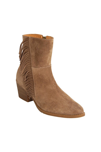 Mammamia D25KB-1690 Kahve Nubuk Deri Kadın Western Bot - Fiyatı