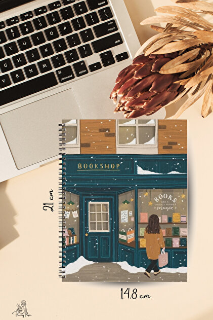 Mavi Bookshop Kitap Günlüğüm , 50yaprak /100 sayfa ,a5, Okuma Günlüğü,defter,notepad, Telli Defter
