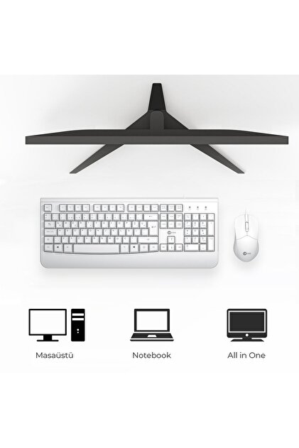 Lecoo Cm105 Usb Kablolu Türkçe Q Klavye & Mouse Set Beyaz - Fiyatı