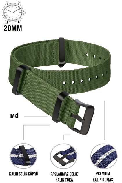 20mm Nato Textile Cloth Watch Band - Fossil-Welder-Casio-Seiko-Omega-Armani Compatible F39Xwds-20